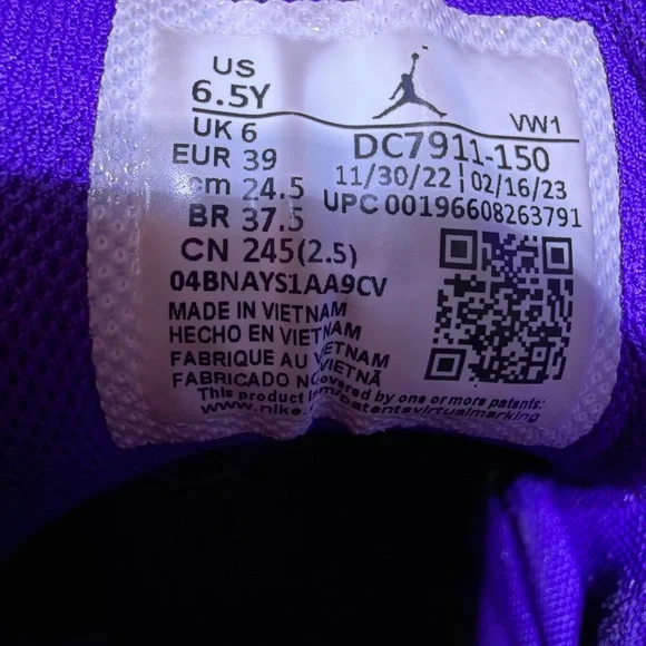 Jordan Pro Strong GS "Electro Purple" - Talla 6.5Y - Picture 6 of 6